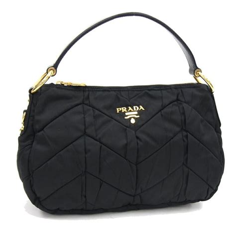 Prada Handbag BR3774 Black Nylon Used Shoulder Bag Black 